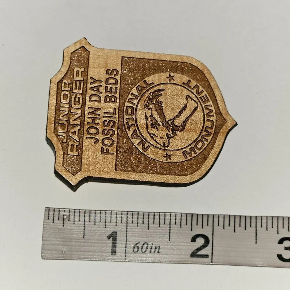 Junior Ranger John Day Fossil Beds National Monument Wood Pin Oregon Collectible